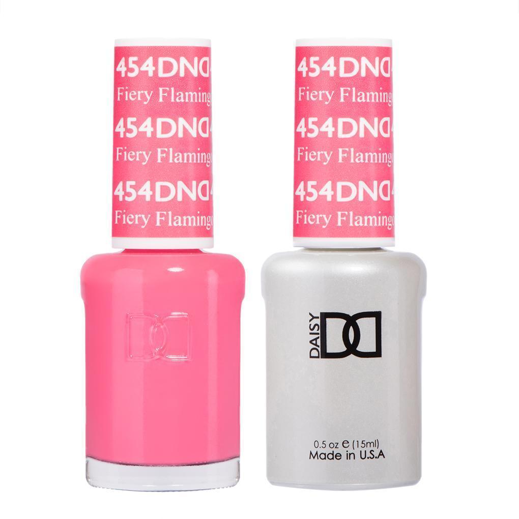 DND Gel Nail Polish Duo - 454 Pink Colors - Fiery Flamingo