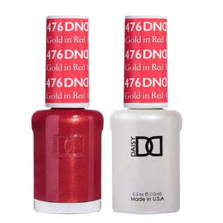 DND Gel Nail Polish Duo - 476 Orange Colors - Gold in Red by DND - Daisy Nail Designs sold by DTK Nail Supply