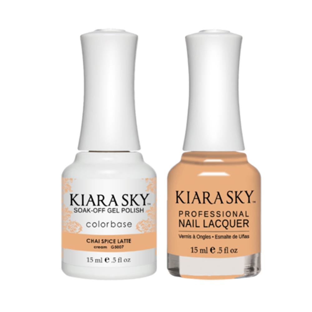 Kiara Sky 5007 CHAI SPICE LATTE - All-In-One Gel Polish & Matching Nail Lacquer Duo Set - 0.5oz