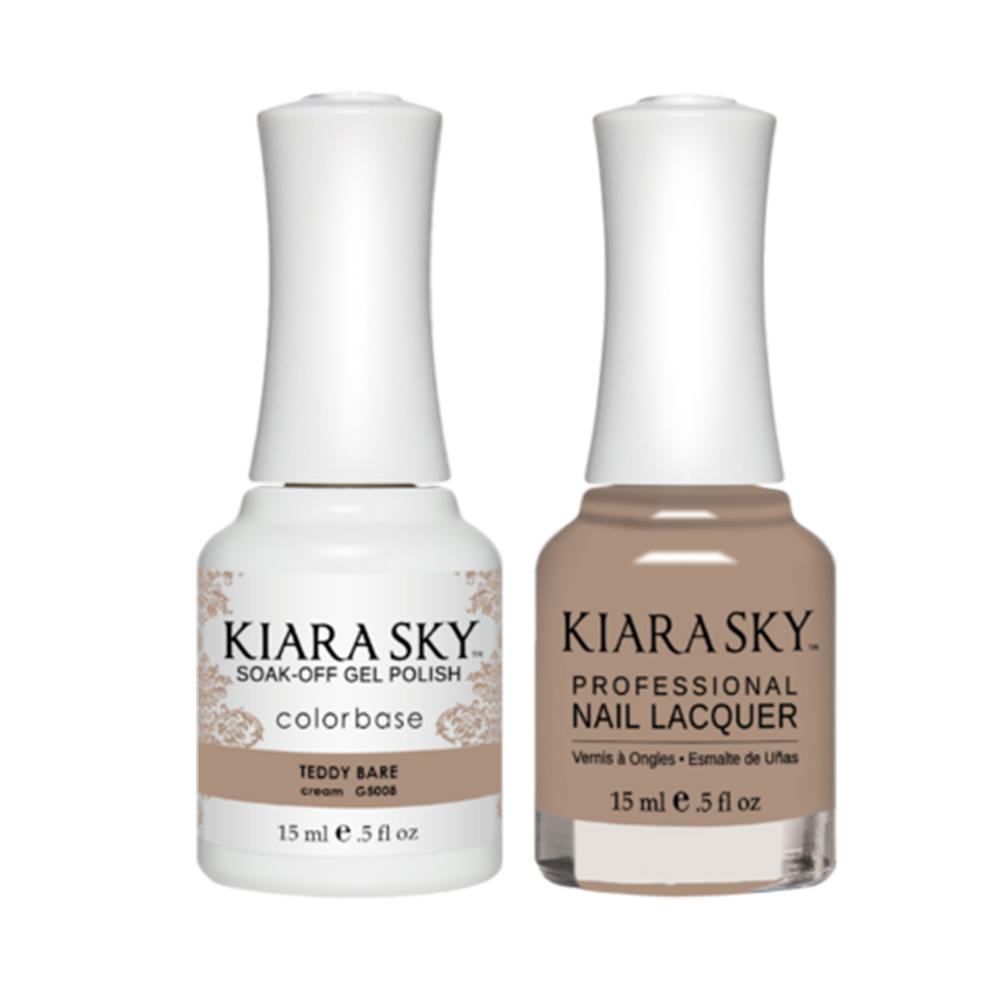 Kiara Sky 5008 TEDDY BARE - All-In-One Gel Polish & Matching Nail Lacquer Duo Set - 0.5oz