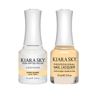 Kiara Sky 5014 HONEY BLONDE - All-In-One Gel Polish & Matching Nail Lacquer Duo Set - 0.5oz