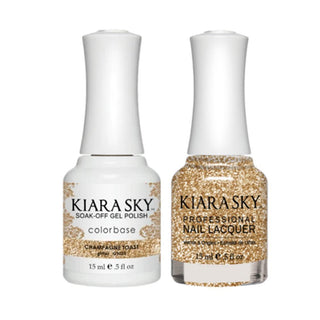 Kiara Sky 5025 CHAMPAGNE TOAST - All-In-One Gel Polish & Matching Nail Lacquer Duo Set - 0.5oz