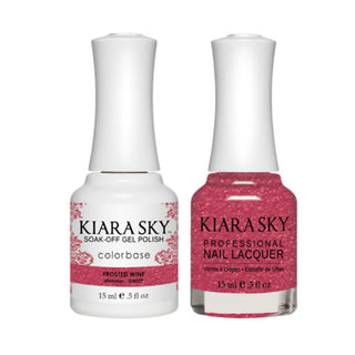 Kiara Sky 5029 FROSTED WINE - All-In-One Gel Polish & Matching Nail Lacquer Duo Set - 0.5oz
