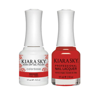 Kiara Sky 5033 REDCKLESS - All-In-One Gel Polish & Matching Nail Lacquer Duo Set - 0.5oz