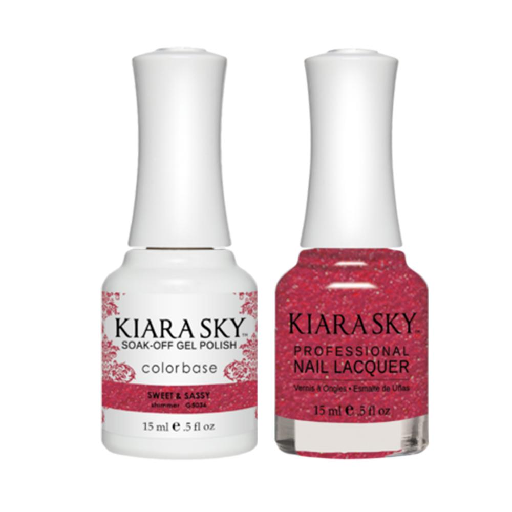 Kiara Sky 5036 SWEET & SASSY - All-In-One Gel Polish & Matching Nail Lacquer Duo Set - 0.5oz