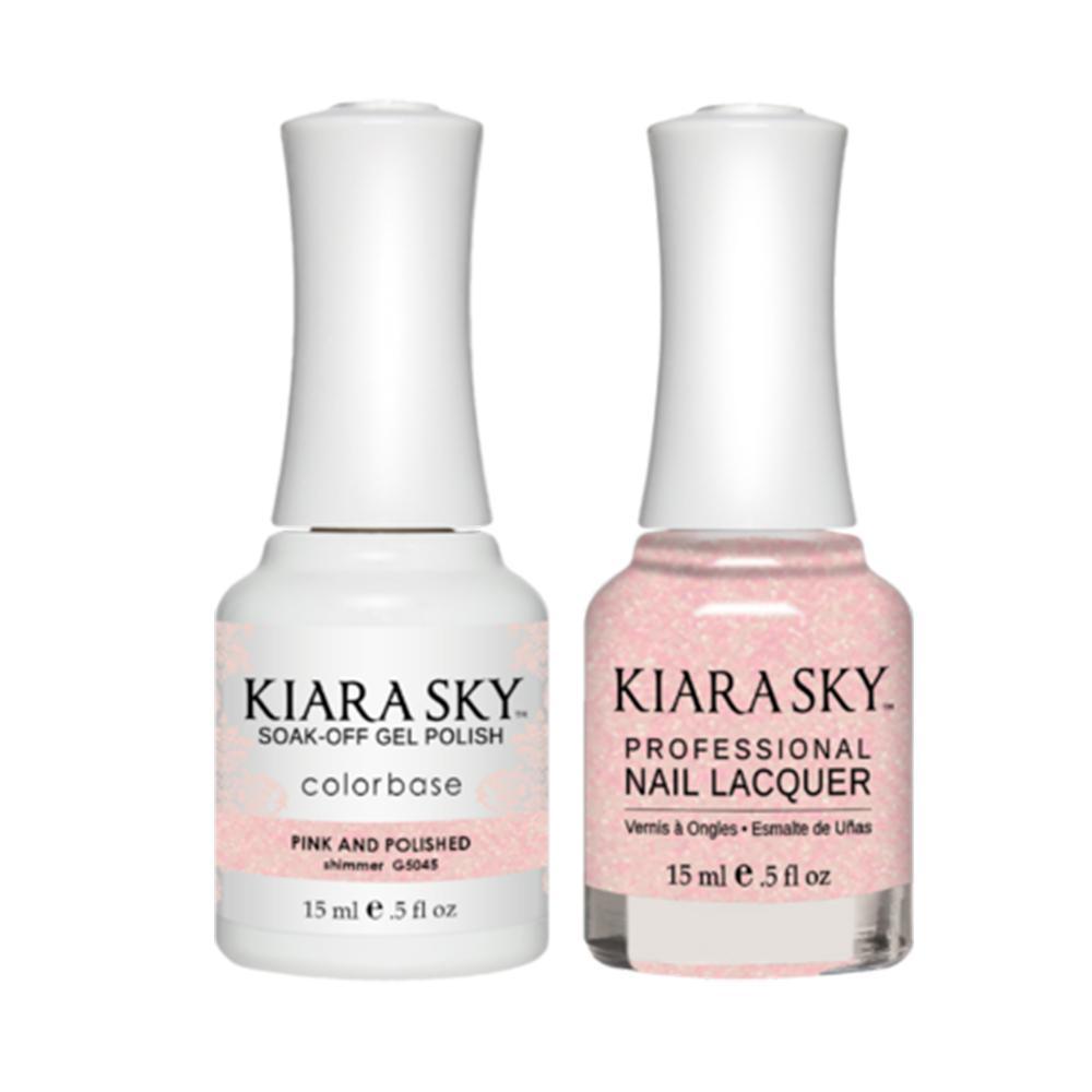 Kiara Sky 5045 PINK AND POLISHED - All-In-One Gel Polish & Matching Nail Lacquer Duo Set - 0.5oz