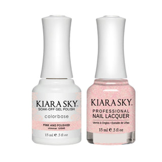 Kiara Sky 5045 PINK AND POLISHED - All-In-One Gel Polish & Matching Nail Lacquer Duo Set - 0.5oz