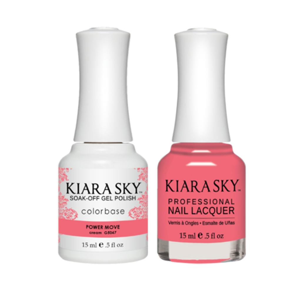 Kiara Sky 5047 POWER MOVE - All-In-One Gel Polish & Matching Nail Lacquer Duo Set - 0.5oz