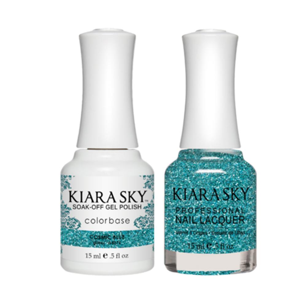 Kiara Sky 5075 COSMIC BLUE - All-In-One Gel Polish & Matching Nail Lacquer Duo Set - 0.5oz