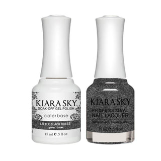Kiara Sky 5086 LITTLE BLACK DRESS - All-In-One Gel Polish & Matching Nail Lacquer Duo Set - 0.5oz