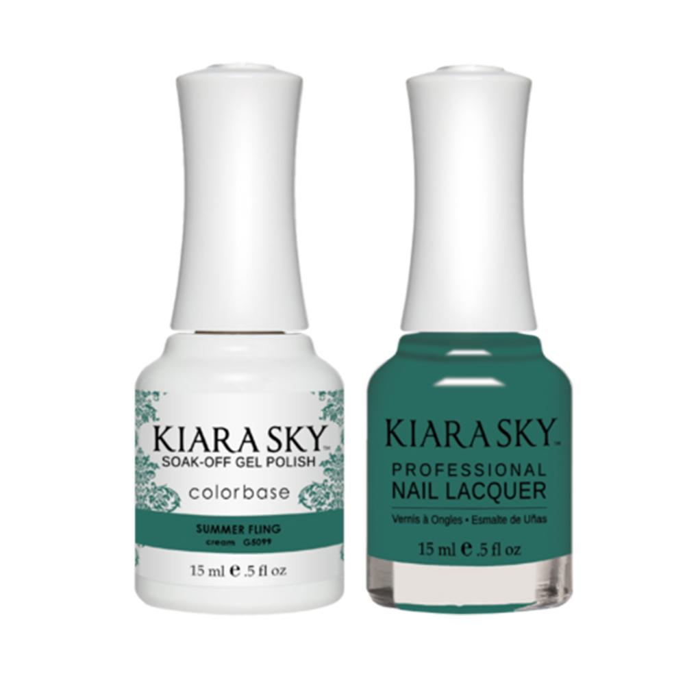 Kiara Sky 5099 SUMMER FLING - All-In-One Gel Polish & Matching Nail Lacquer Duo Set - 0.5oz