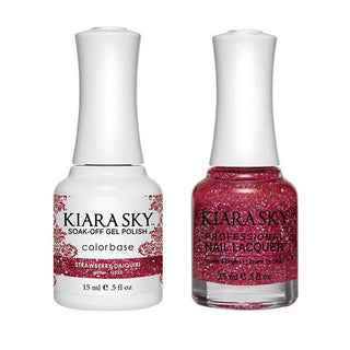 Kiara Sky 522 Strawberry Daiquiri - Kiara Sky Gel Polish & Matching Nail Lacquer Duo Set - 0.5oz