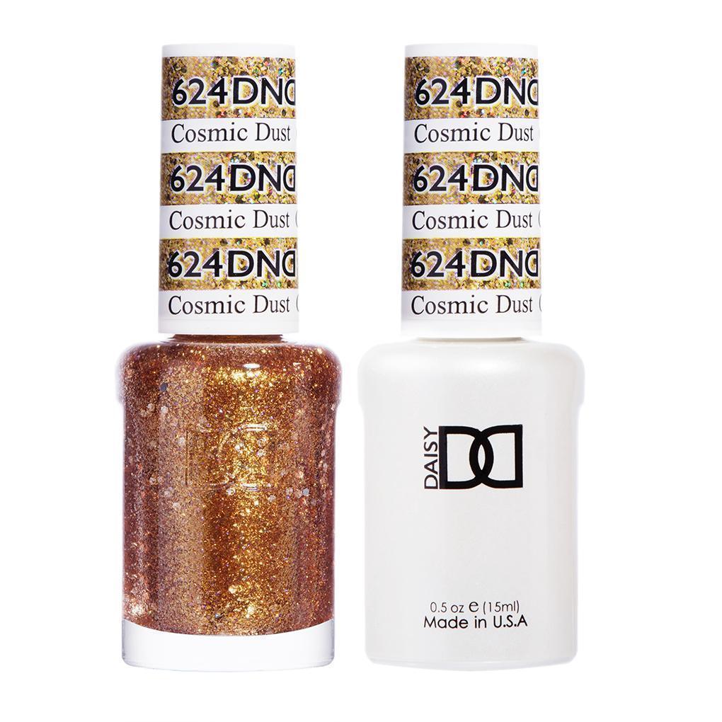DND Gel Nail Polish Duo - 624 Gold Colors - Cosmic Dust by DND - Daisy Nail Designs sold by DTK Nail Supply