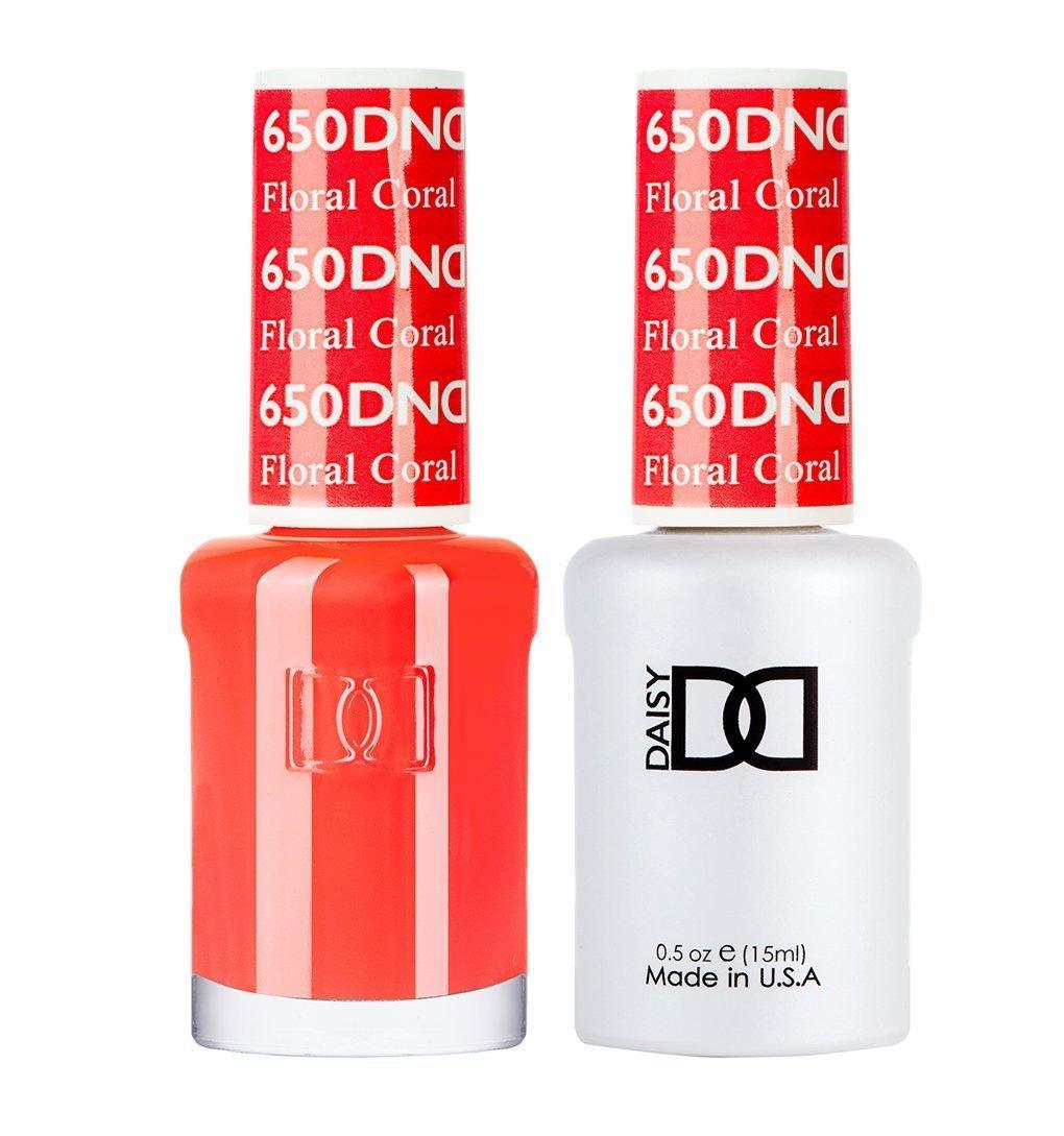 DND Gel Nail Polish Duo - 650 Coral Colors - Floral Coral