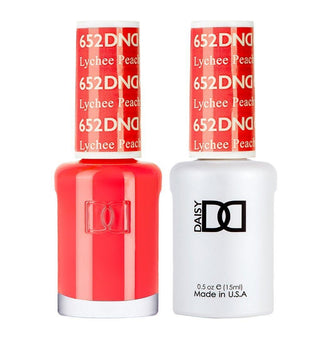 DND Gel Nail Polish Duo - 652 Coral Colors - Lychee Peachy by DND - Daisy Nail Designs sold by DTK Nail Supply
