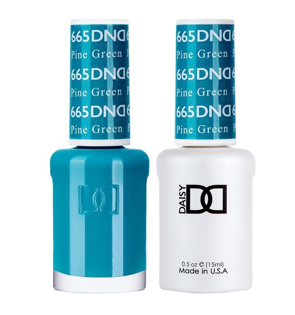 DND Gel Nail Polish Duo - 665 Green Colors - Pine Green