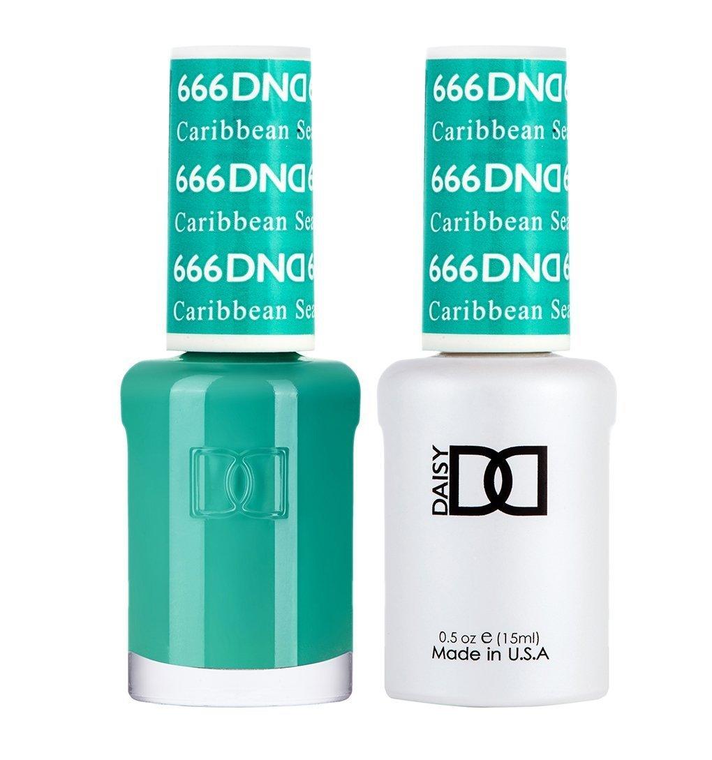 DND Gel Nail Polish Duo - 666 Green Colors - Caribbean Sea