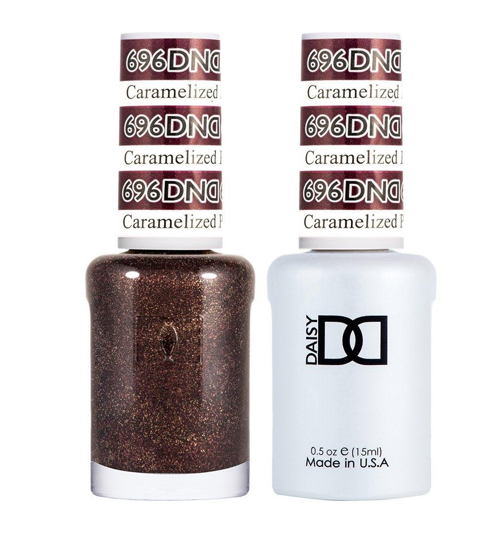 DND Gel Nail Polish Duo - 696 Brown Colors - Caramelized Plum