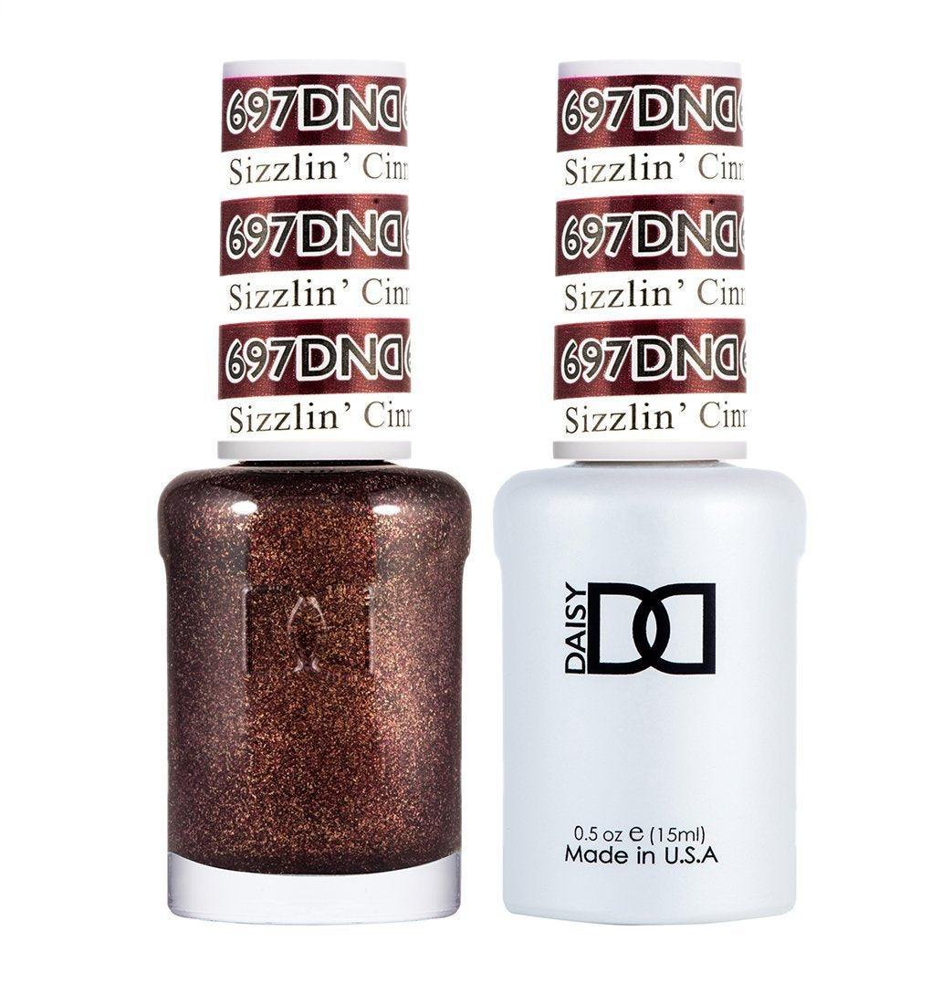 DND Gel Nail Polish Duo - 697 Brown Colors - Sizzlin' Cinnamon