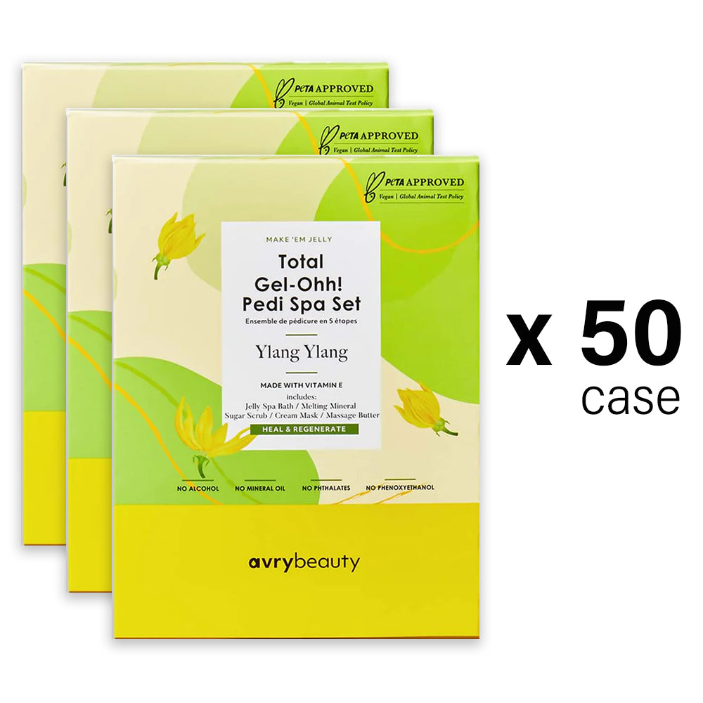 AVRY BEAUTY - 5 Steps Pedicure Kit Total Gel Ohh! Box of 50 - Ylang Ylang