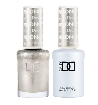DND Gel Nail Polish Duo - 705 Silver Colors - Silver Dreamer by DND - Daisy Nail Designs sold by DTK Nail Supply