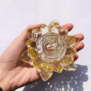 Crystal Lotus Flower Dappen Dish - Gold #4