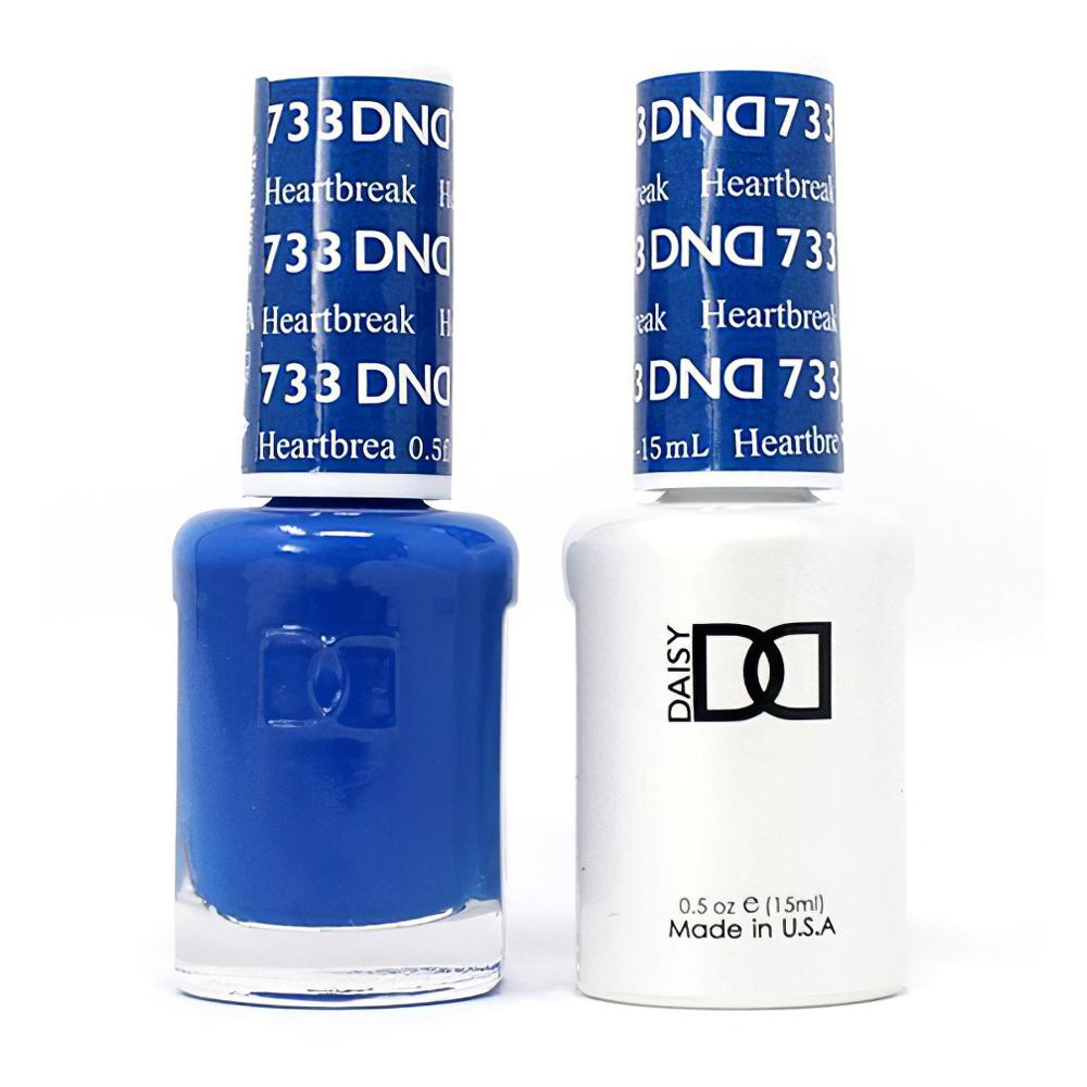 DND Gel Nail Polish Duo - 733 Blue Colors - Heartbreak by DND - Daisy Nail Designs sold by DTK Nail Supply