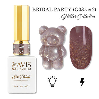LAVIS 07 (G03-ver2) - Gel Polish 0.5 oz - Bridal Party Glitter Collection
