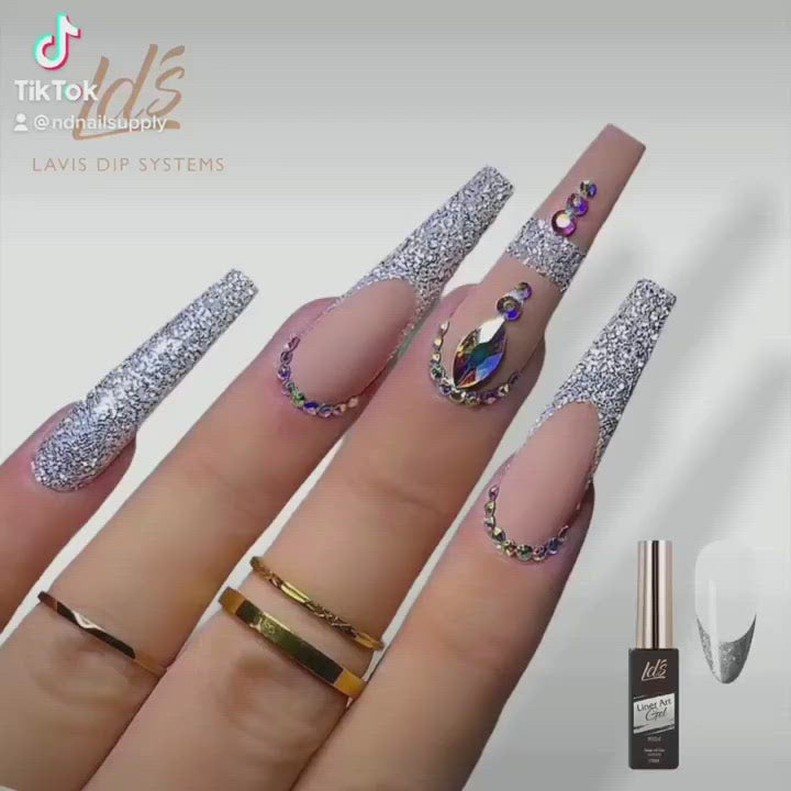 LDS - 02 (ver 2) White - Line Art Gel Nails Polish Nail Art