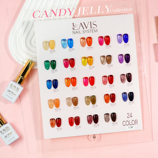 LAVIS Set 24 Color - Gel Polish 0.5oz - Candy Jelly Collection