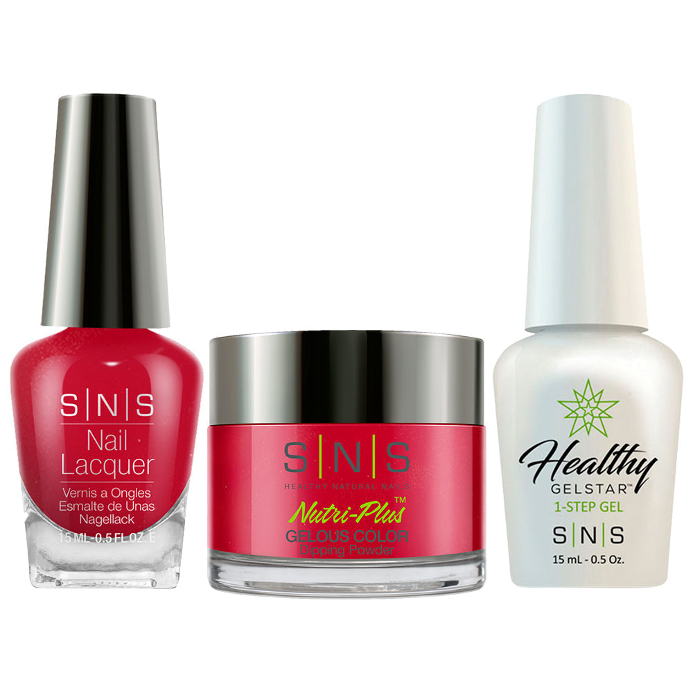 SNS 3 in 1 - AN05 Red Roof Lines Gelous - Dip (1.5oz), Gel & Lacquer Matching