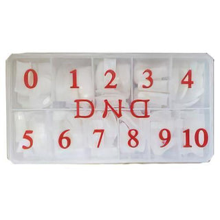 DND Acrylic Pre-Made Tips - Natural - 500pcs Box (Sizes #0-10)