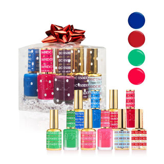 DND DC Holiday Gift Bundle: 4 Gel & Lacquer, 1 Base Gel, 1 Top Gel - 027, 068, 254, 280