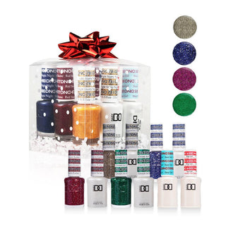 DND Holiday Gift Bundle: 4 Gel & Lacquer, 1 Base Gel, 1 Top Gel - 467, 410, 470, 524