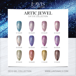 Lavis CE12 - Set of 12 - Gel Polish 0.5 oz - Artic Jewel Collection V2