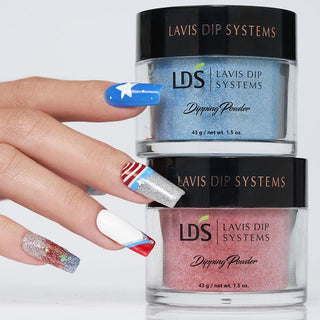  LDS Blue Glitter Dipping Powder Nail Colors - 161 Life Is Lit by LDS sold by Lavis Dip Systems Inc