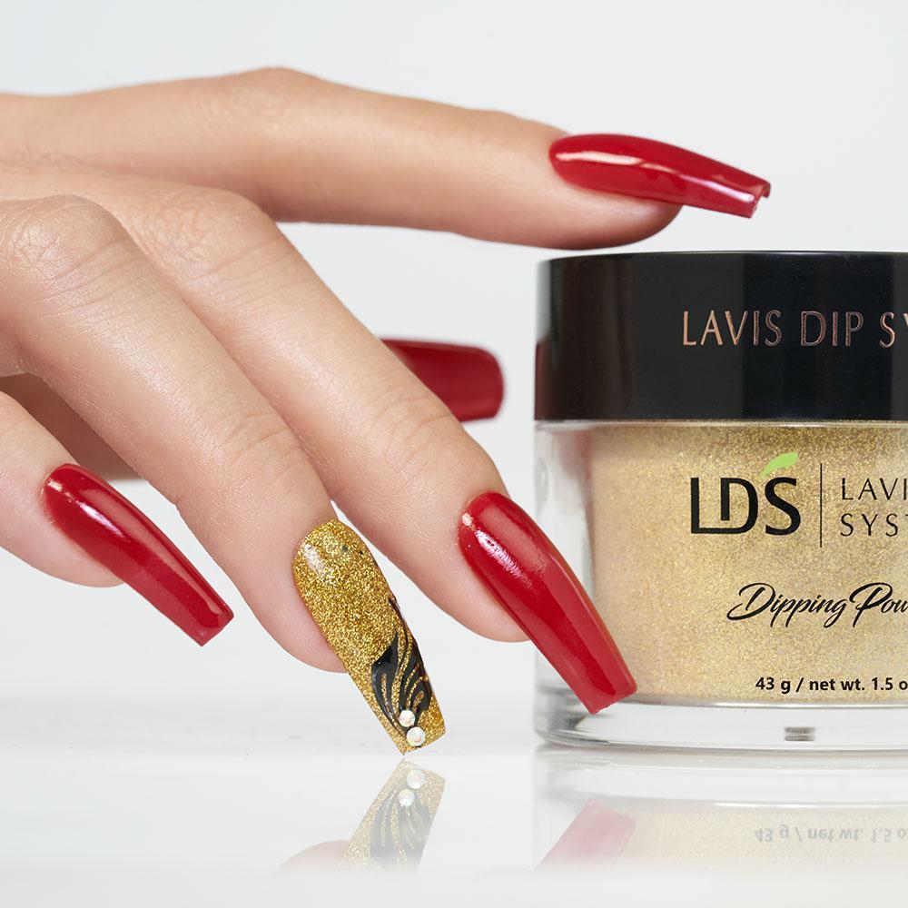  LDS Glitter Gold Dipping Powder Nail Colors - 162 Champagne by LDS sold by Lavis Dip Systems Inc
