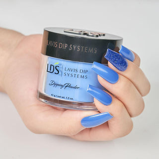  LDS Blue Glitter Dipping Powder Nail Colors - 173 Quantum Sleep by LDS sold by Lavis Dip Systems Inc