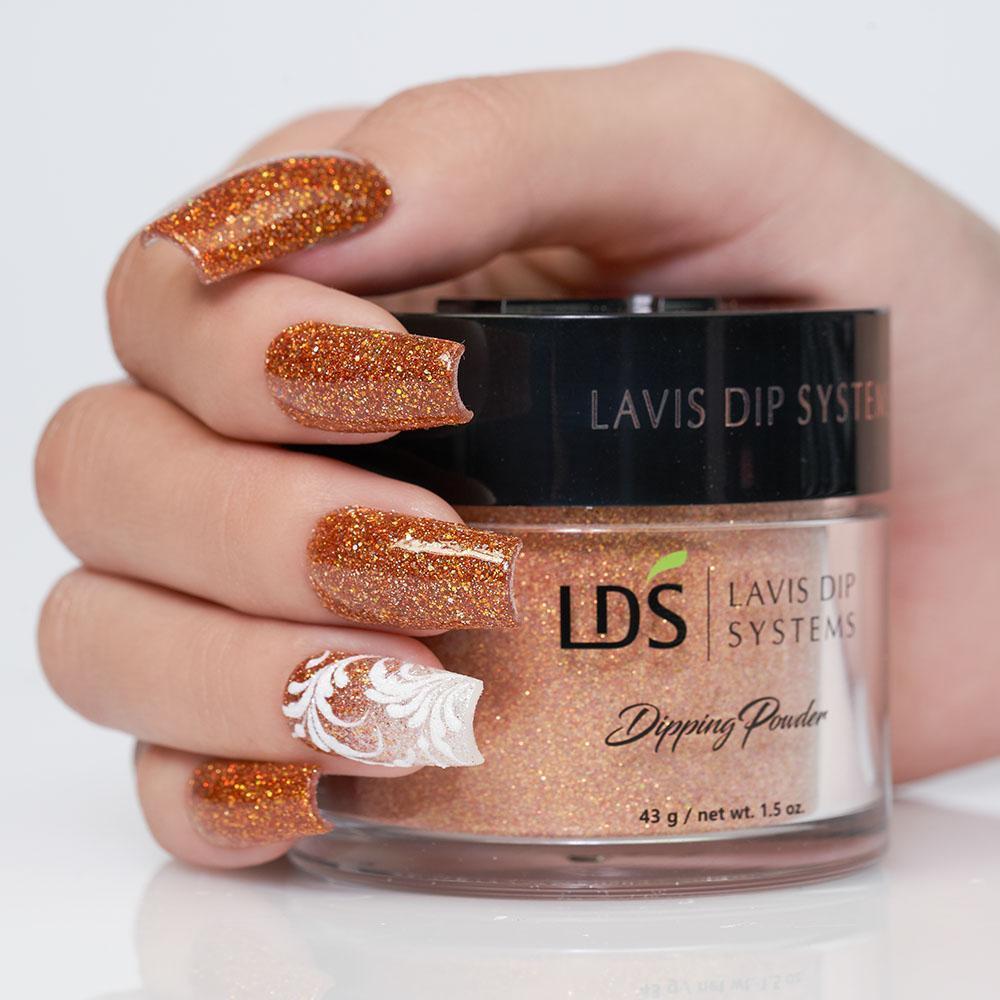  LDS Glitter Gold Dipping Powder Nail Colors - 176 Autumn Russet by LDS sold by Lavis Dip Systems Inc