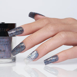 LDS Black Glitter Dipping Powder Nail Colors - 178 Get Lost by LDS sold by Lavis Dip Systems Inc