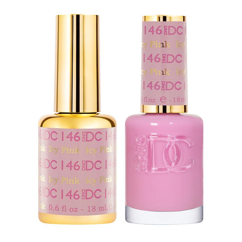 DND DC 146 Icy Pink - DND DC Gel Polish & Matching Nail Lacquer Duo Set