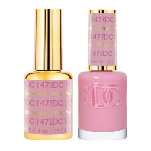 DND DC 147 Pink Powder - DND DC Gel Polish & Matching Nail Lacquer Duo Set