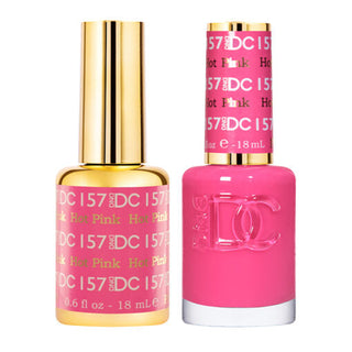 DND DC 157 Hot Pink - DND DC Gel Polish & Matching Nail Lacquer Duo Set