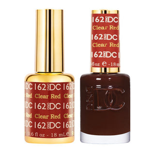 DND DC 162 Clear Red - DND DC Gel Polish & Matching Nail Lacquer Duo Set