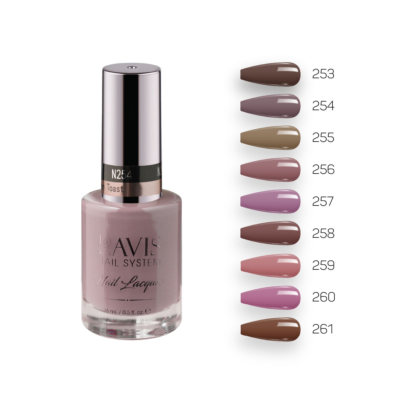  Lavis Healthy Nail Lacquer Fall Winter Set N3 (9 colors): 253, 254, 255, 256, 257, 258, 259, 260, 261
