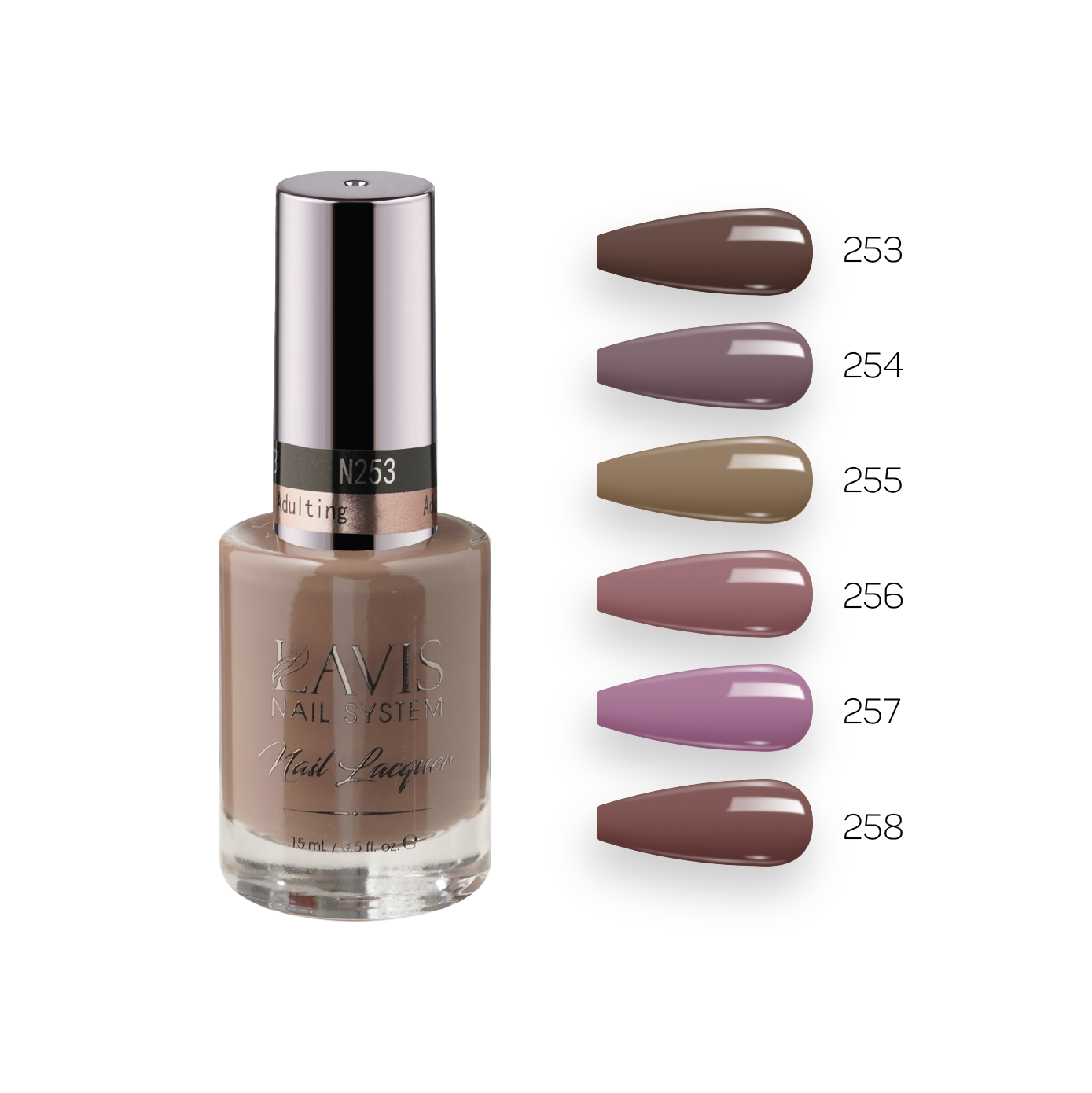  Lavis Healthy Nail Lacquer Fall Winter Set N5 (6 colors): 253, 254, 255, 256, 257, 258