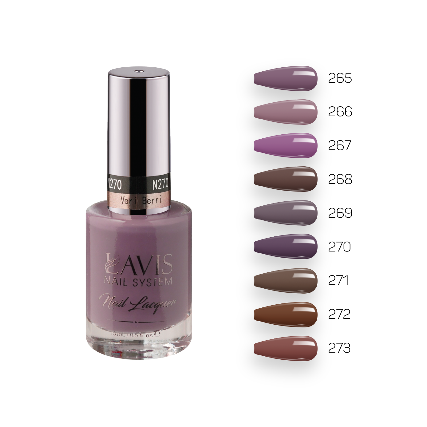  Lavis Healthy Nail Lacquer Fall Winter Set N4 (9 colors): 265, 266, 267, 268, 269, 270, 271, 272, 273