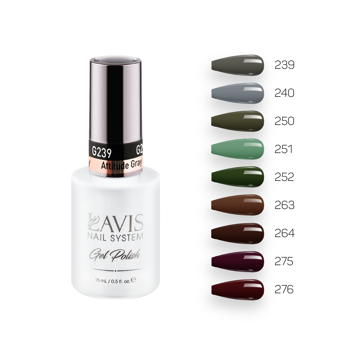  Lavis Gel Fall Winter Set G5 (9 colors): 239, 240, 250, 251, 252, 263, 264, 275, 276