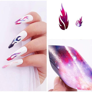 6 Sheets Flame LV Nail Stickers