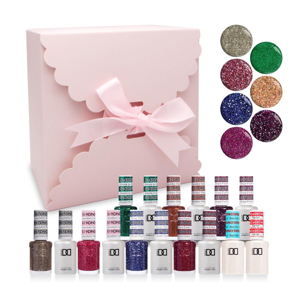  DND Holiday Gift Bundle: 7 Gel & Lacquer, 1 Base Gel, 1 Top Gel - 467, 519, 410, 470, 524, 412, 509